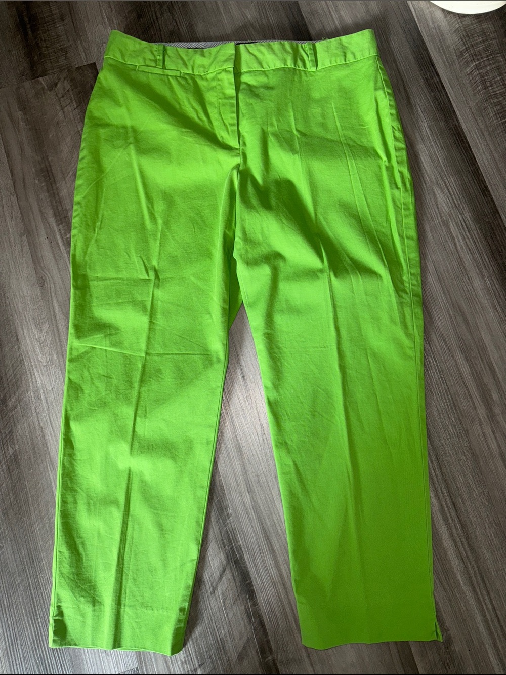 Talbots Signature 12 bright lime green cropped ankle pants casual business work